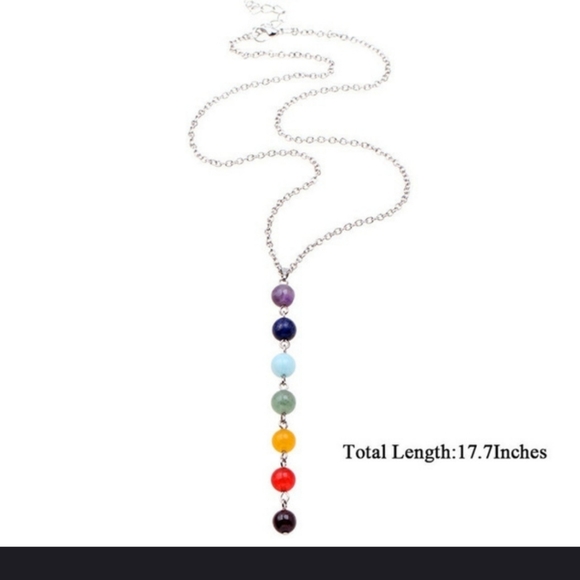 Pretty 7 Chakra Reiki Healing Gemstone necklace - Picture 7 of 16